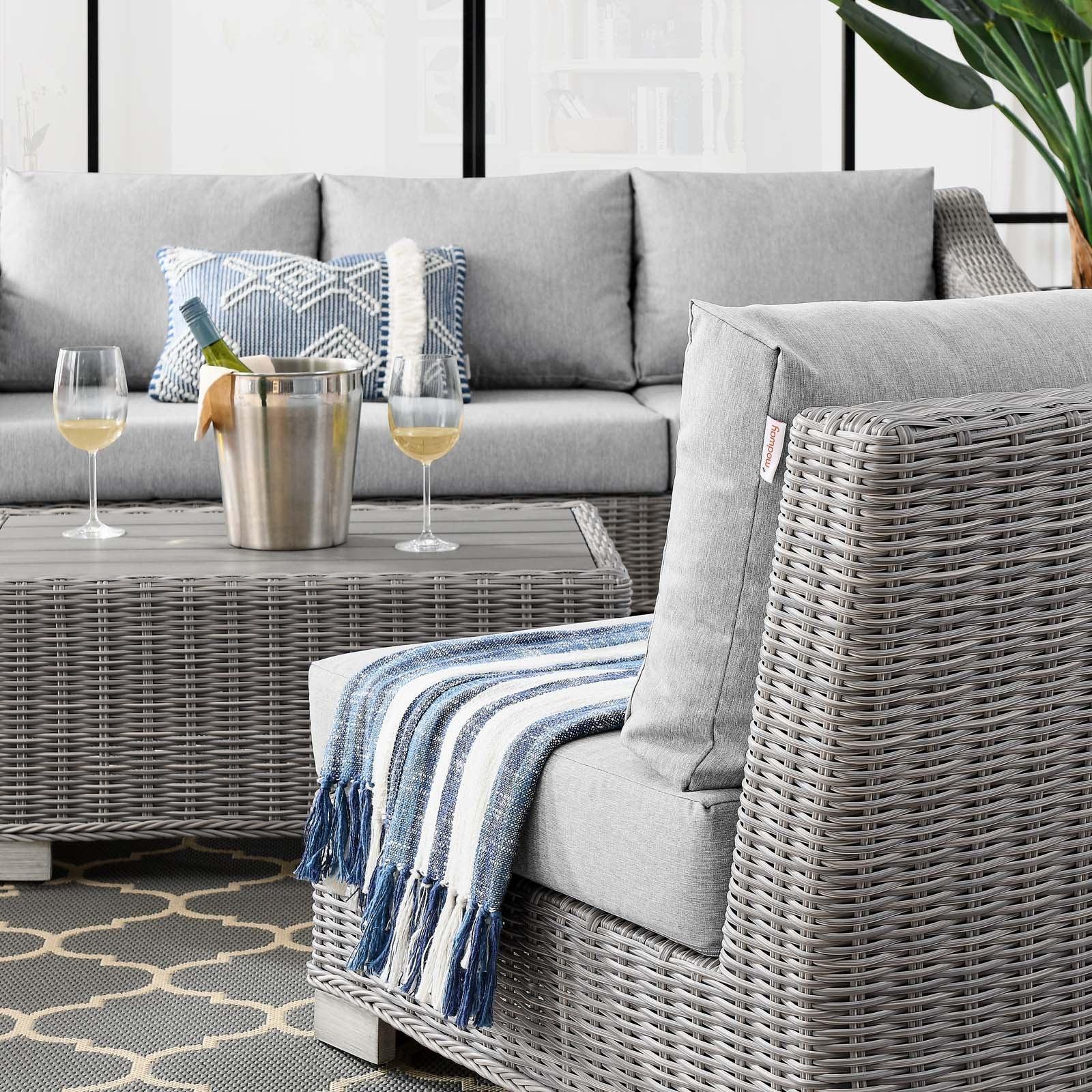 Conway 5-Piece Outdoor Patio Wicker Rattan Furniture Set, EEI-5097 FredCo