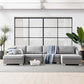 Conway Outdoor Patio Wicker Rattan 6-Piece Sectional Sofa Furniture Set, EEI-5099 FredCo