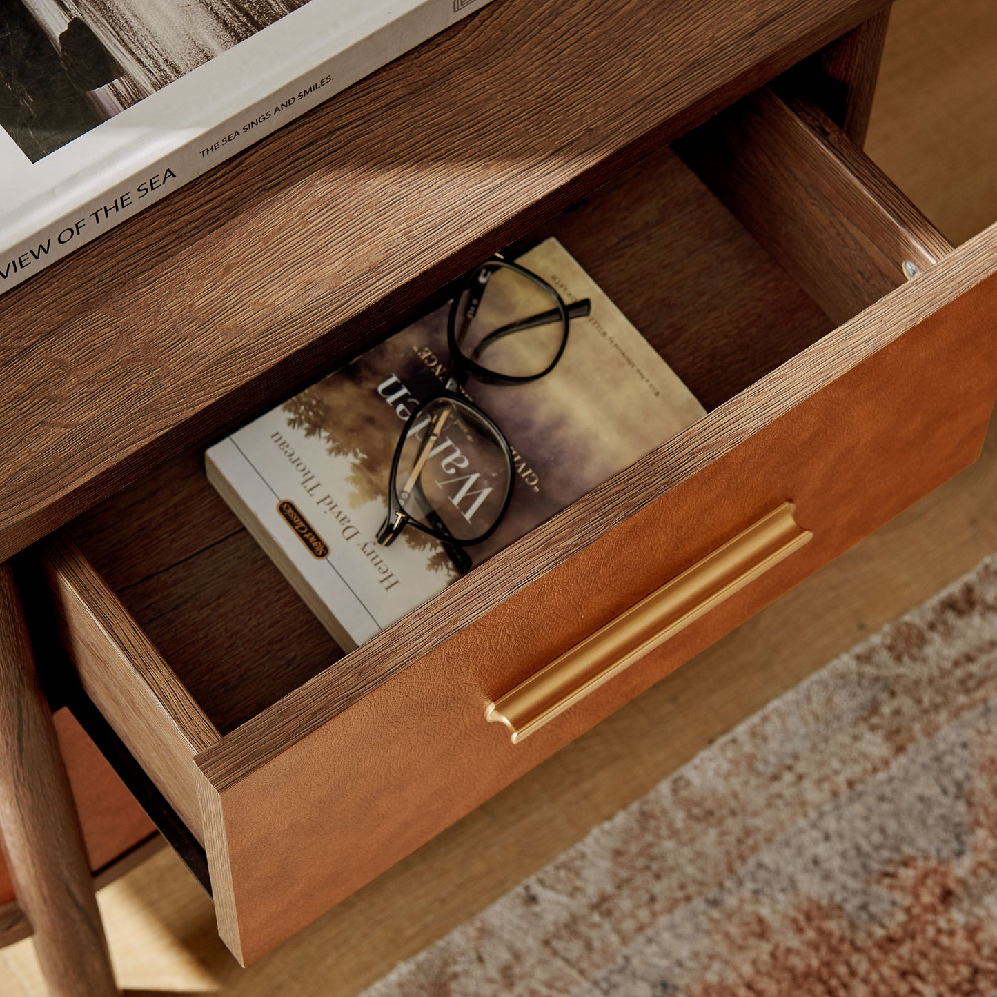 Coralie 2-Drawer Curved Vegan Leather Nightstand by Modway MOD-7237 FredCo