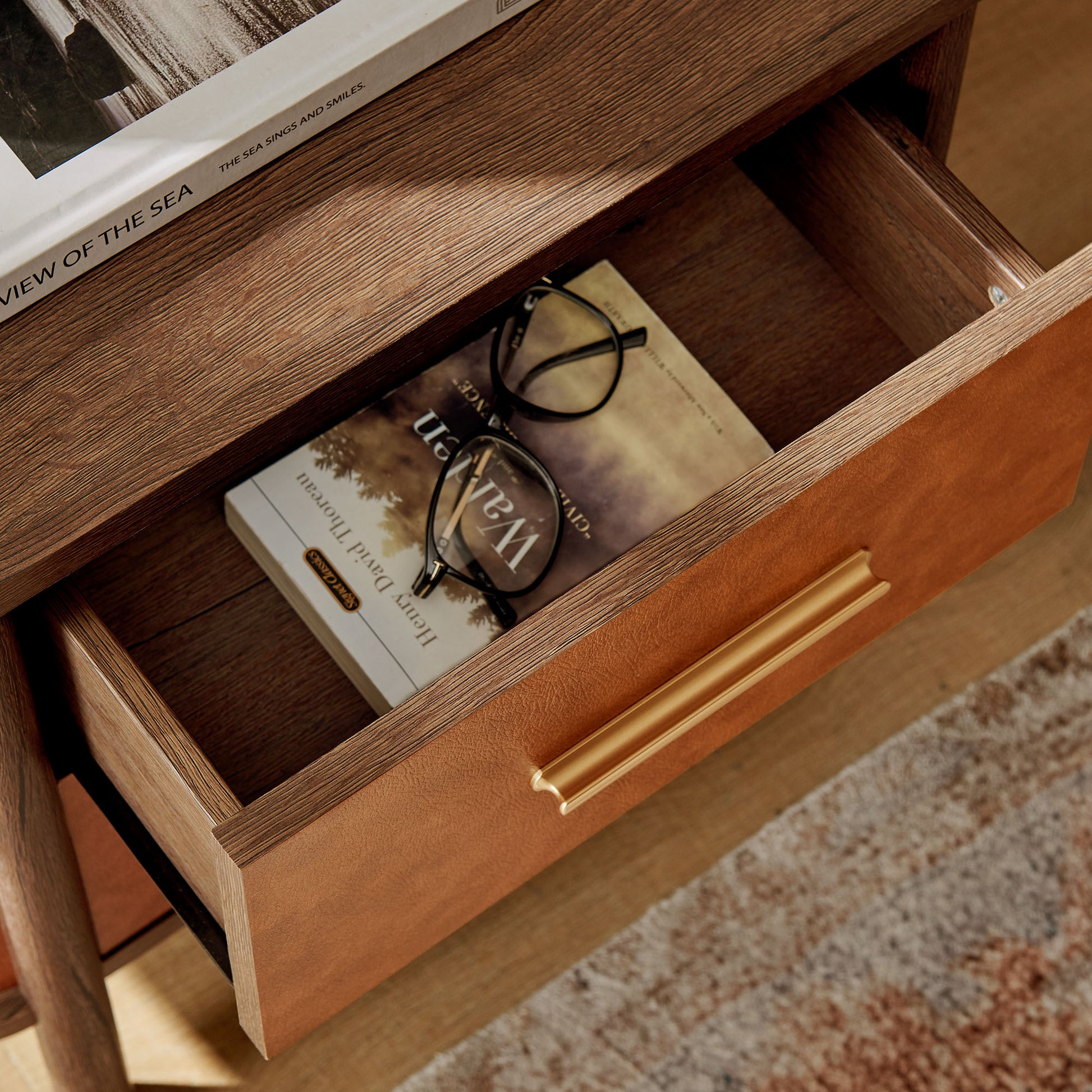 Coralie 2-Drawer Curved Vegan Leather Nightstand by Modway MOD-7237 FredCo
