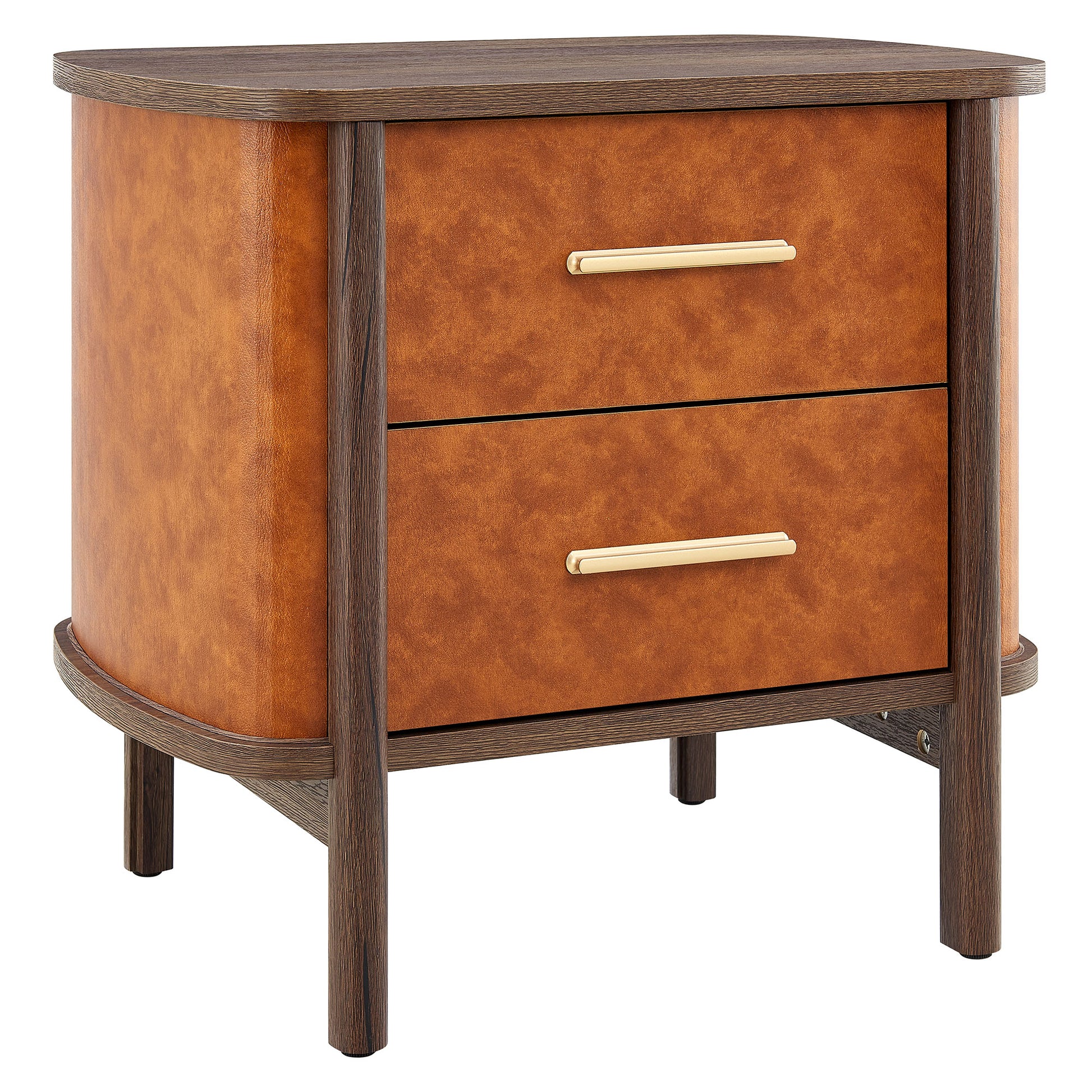 Coralie 2-Drawer Curved Vegan Leather Nightstand by Modway MOD-7237 FredCo