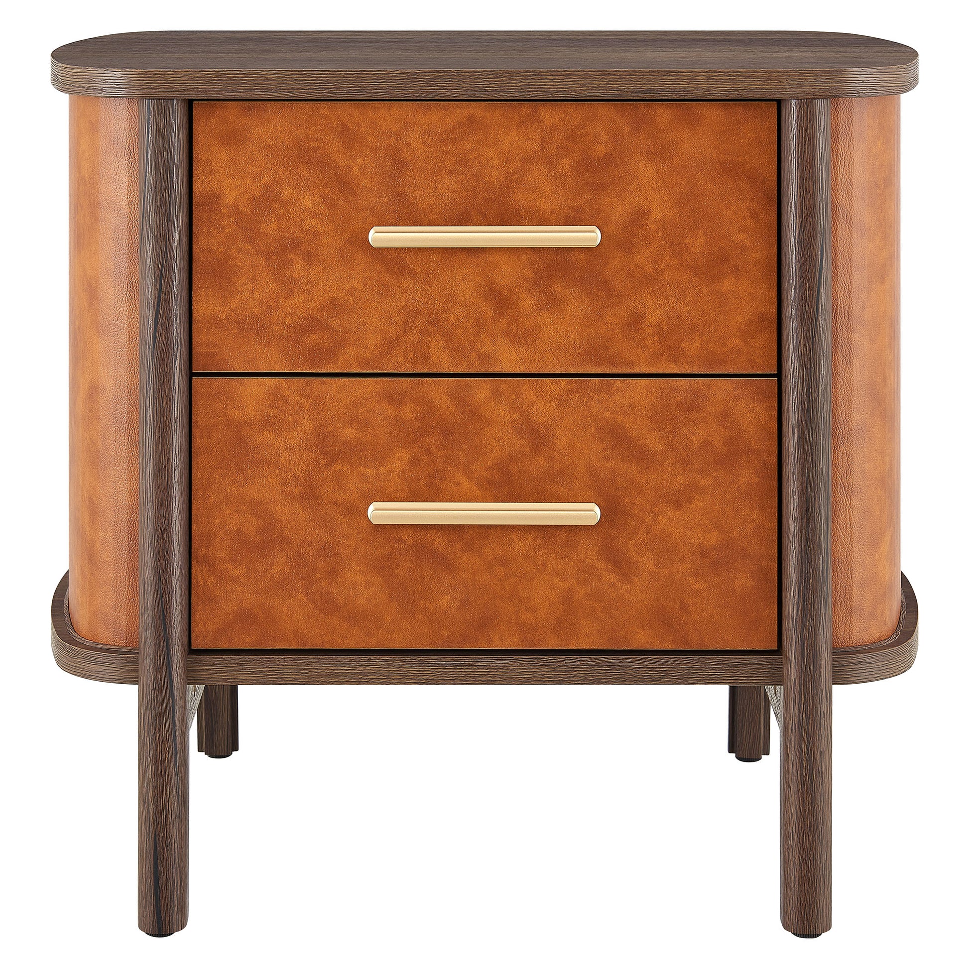 Coralie 2-Drawer Curved Vegan Leather Nightstand by Modway MOD-7237 FredCo