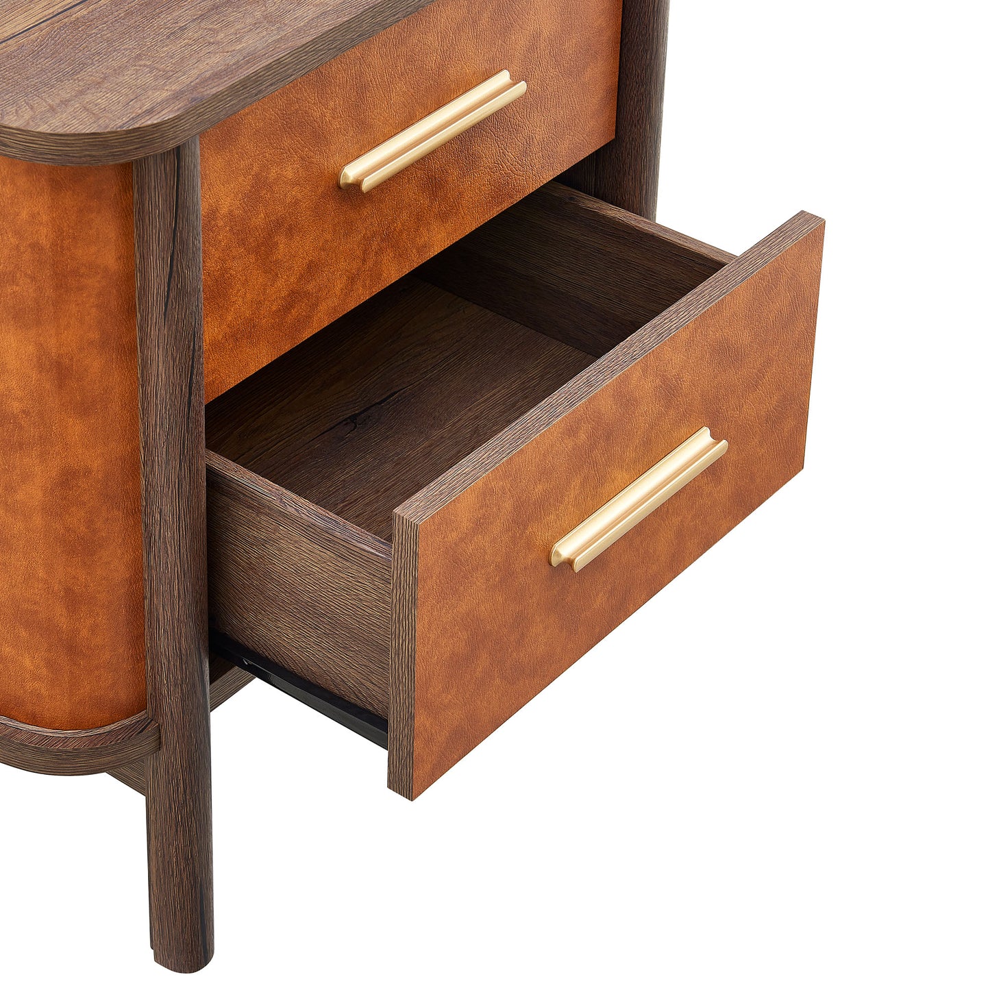 Coralie 2-Drawer Curved Vegan Leather Nightstand by Modway MOD-7237 FredCo