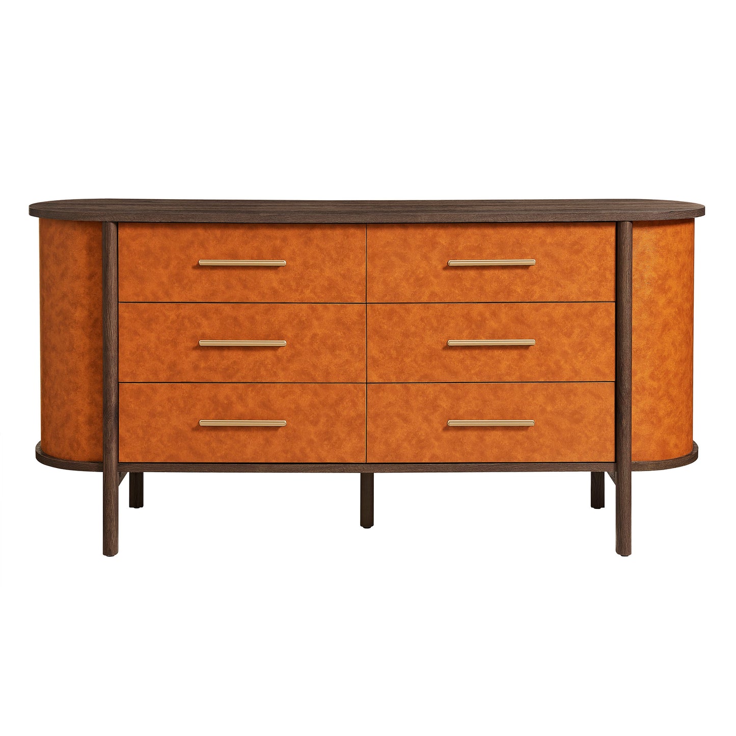 Coralie Curved 6-Drawer Vegan Leather Oval Dresser by Modway MOD-7228 FredCo