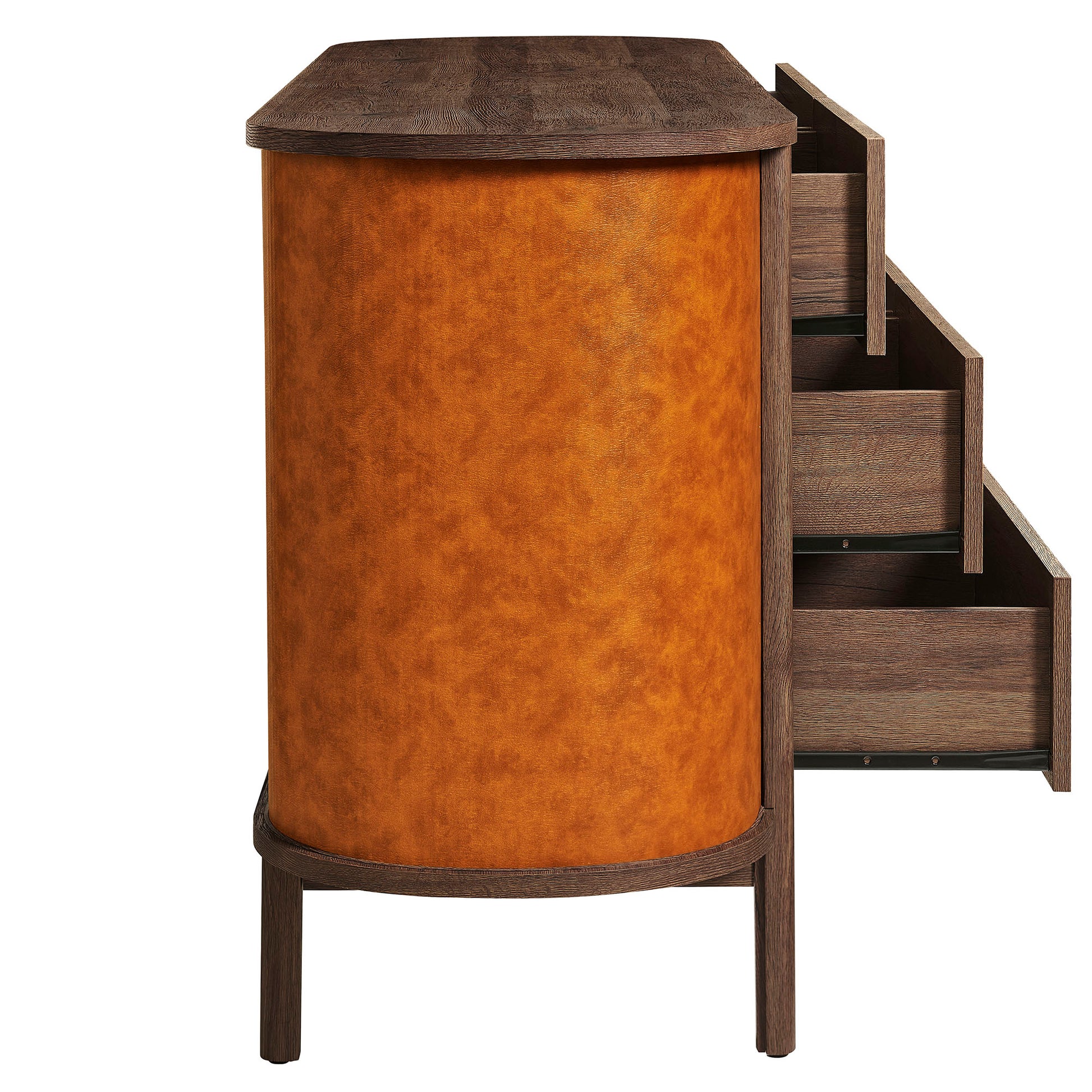 Coralie Curved 6-Drawer Vegan Leather Oval Dresser by Modway MOD-7228 FredCo