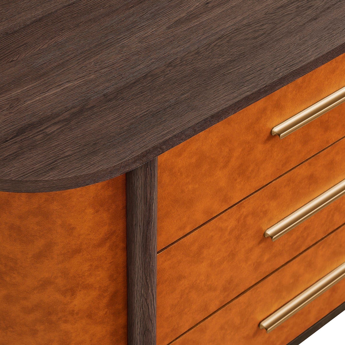 Coralie Curved 6-Drawer Vegan Leather Oval Dresser by Modway MOD-7228 FredCo