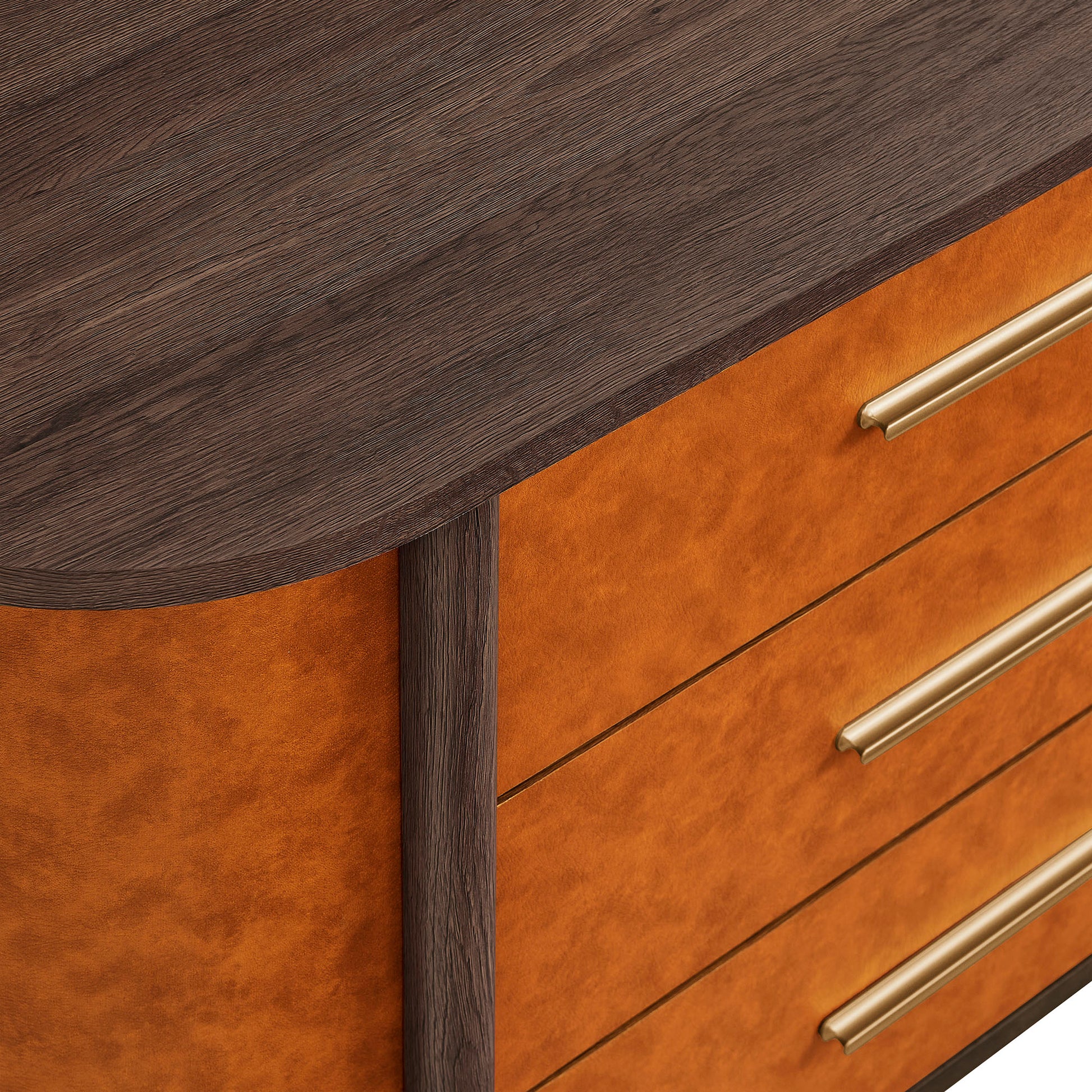 Coralie Curved 6-Drawer Vegan Leather Oval Dresser by Modway MOD-7228 FredCo