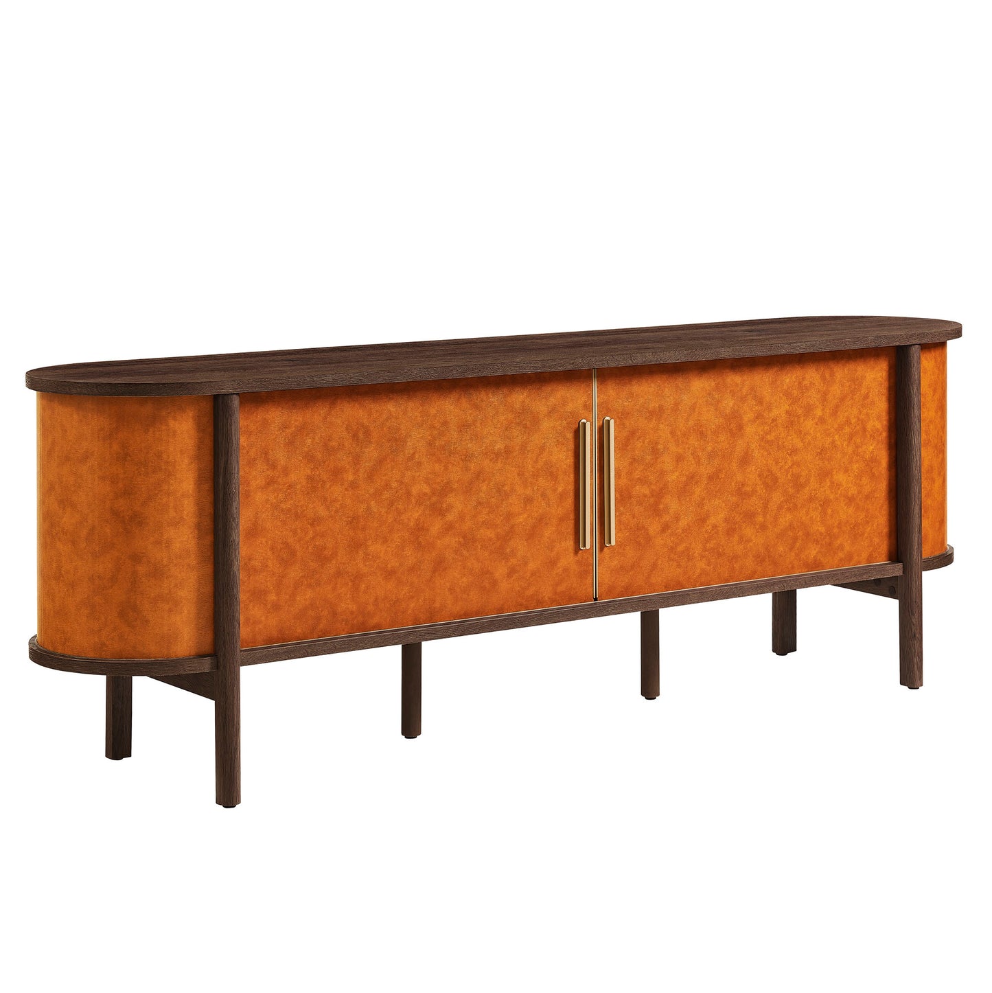 Coralie Curved 71" Vegan Leather Oval TV Stand by Modway EEI-7372 FredCo