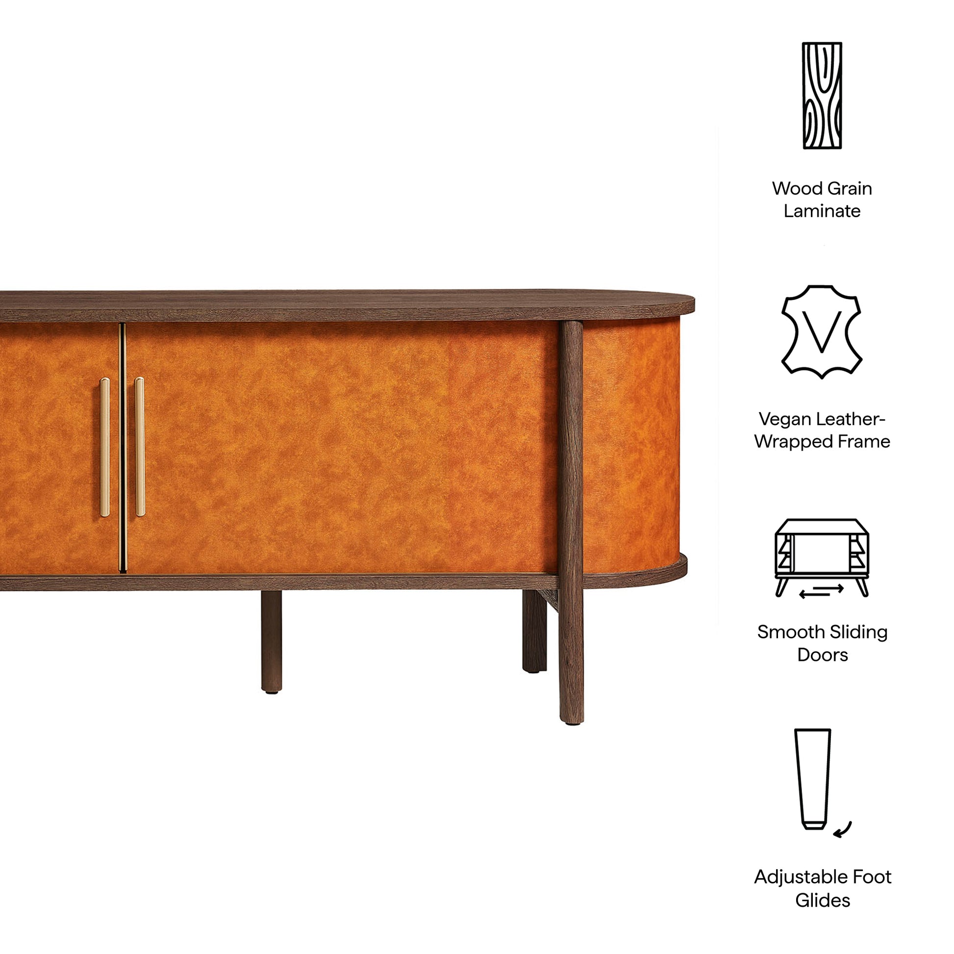 Coralie Curved 71" Vegan Leather Oval TV Stand by Modway EEI-7372 FredCo