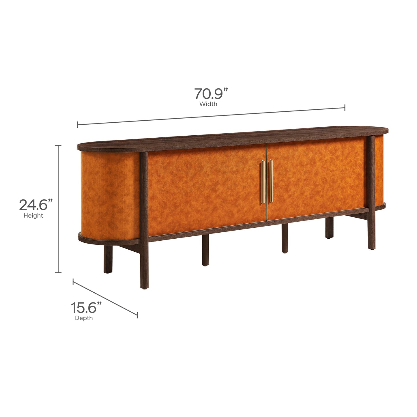 Coralie Curved 71" Vegan Leather Oval TV Stand by Modway EEI-7372 FredCo