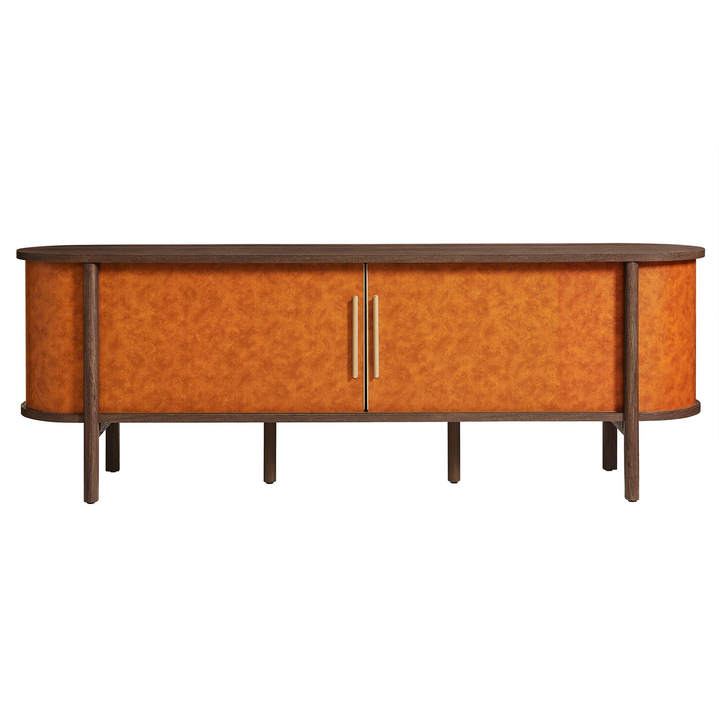 Coralie Curved 71" Vegan Leather Oval TV Stand by Modway EEI-7372 FredCo
