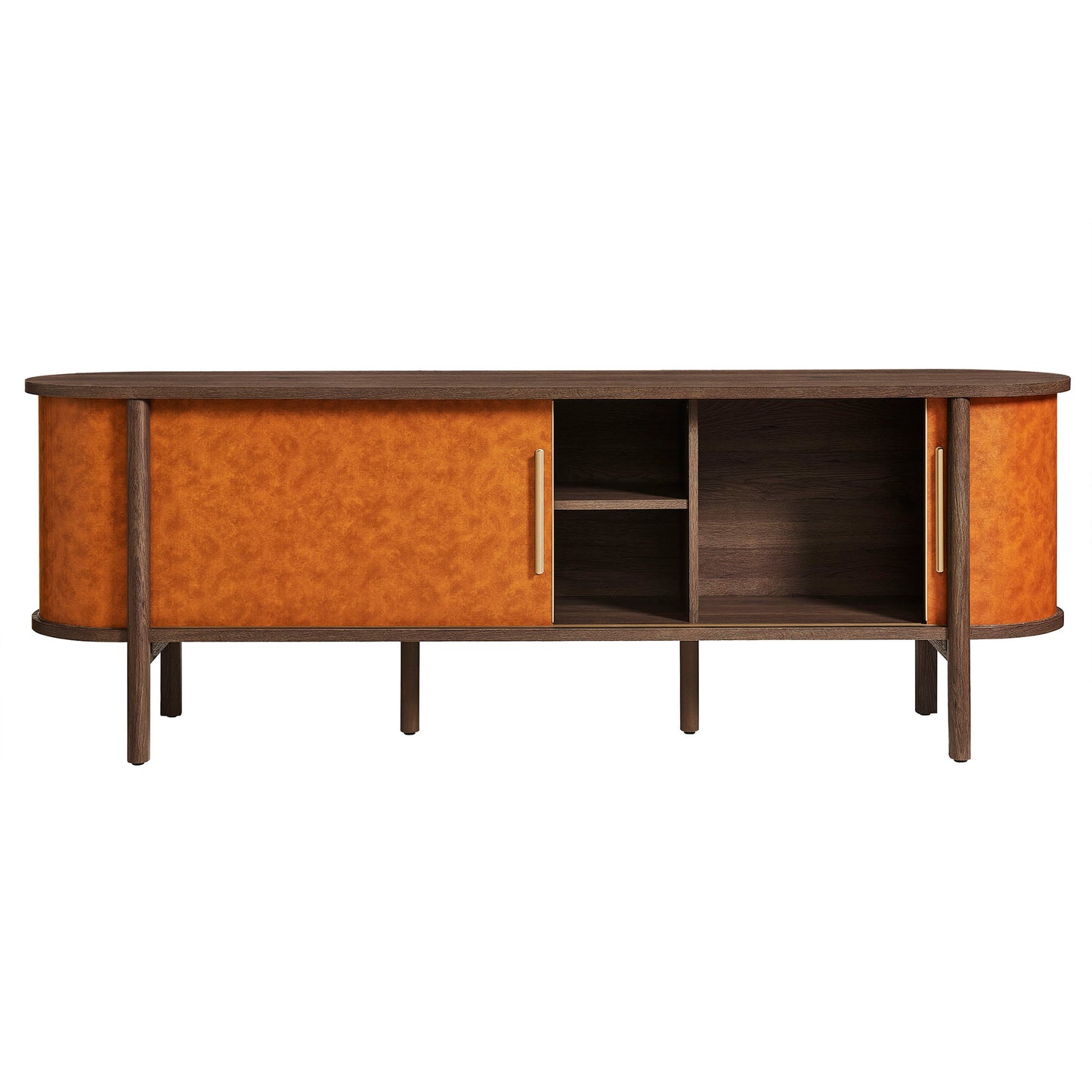 Coralie Curved 71" Vegan Leather Oval TV Stand by Modway EEI-7372 FredCo
