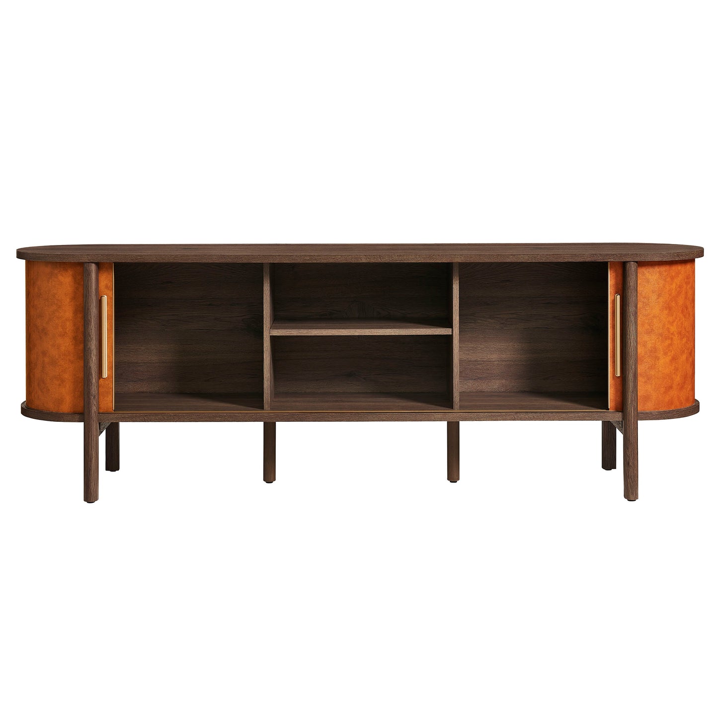 Coralie Curved 71" Vegan Leather Oval TV Stand by Modway EEI-7372 FredCo