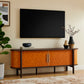 Coralie Curved 71" Vegan Leather Oval TV Stand by Modway EEI-7372 FredCo