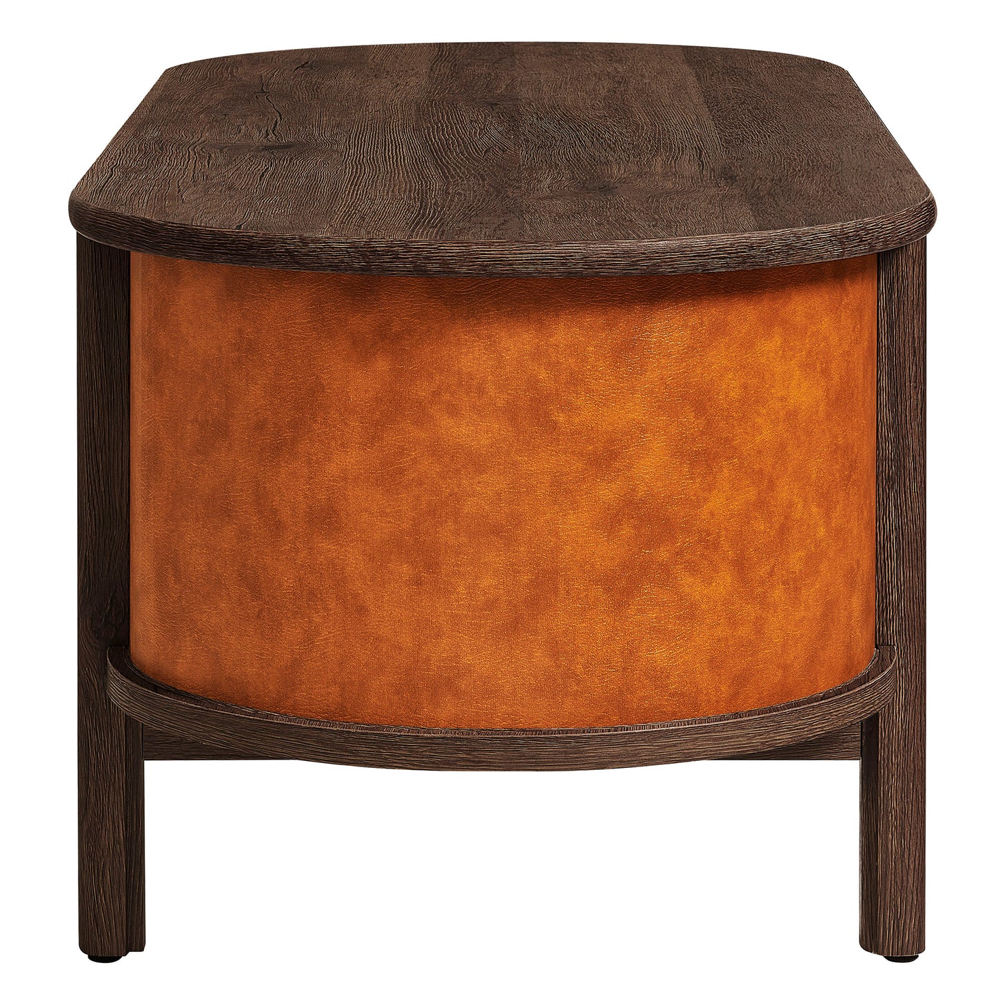 Coralie Curved Vegan Leather Oval Coffee Table by Modway EEI-7371 FredCo
