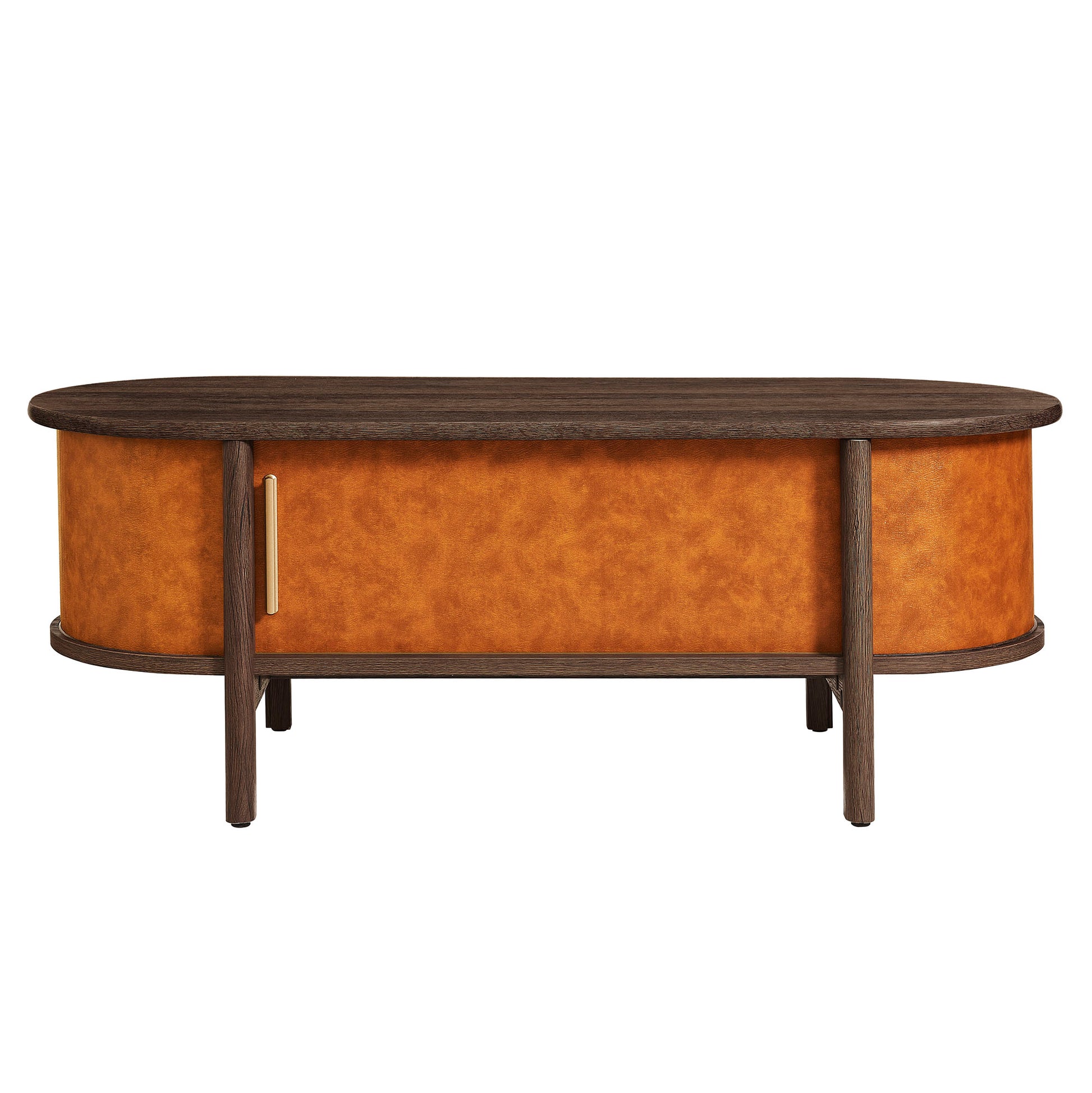 Coralie Curved Vegan Leather Oval Coffee Table by Modway EEI-7371 FredCo