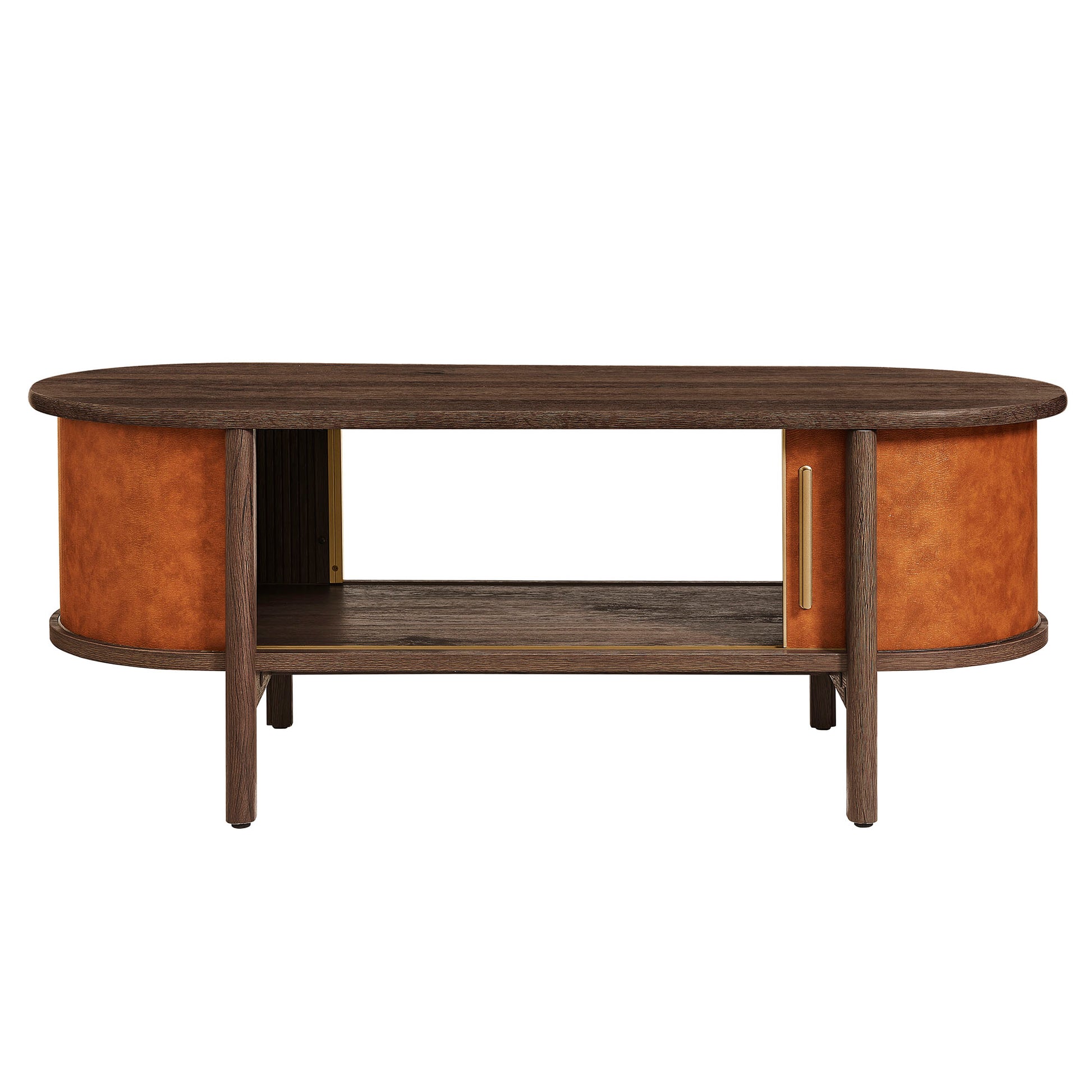 Coralie Curved Vegan Leather Oval Coffee Table by Modway EEI-7371 FredCo
