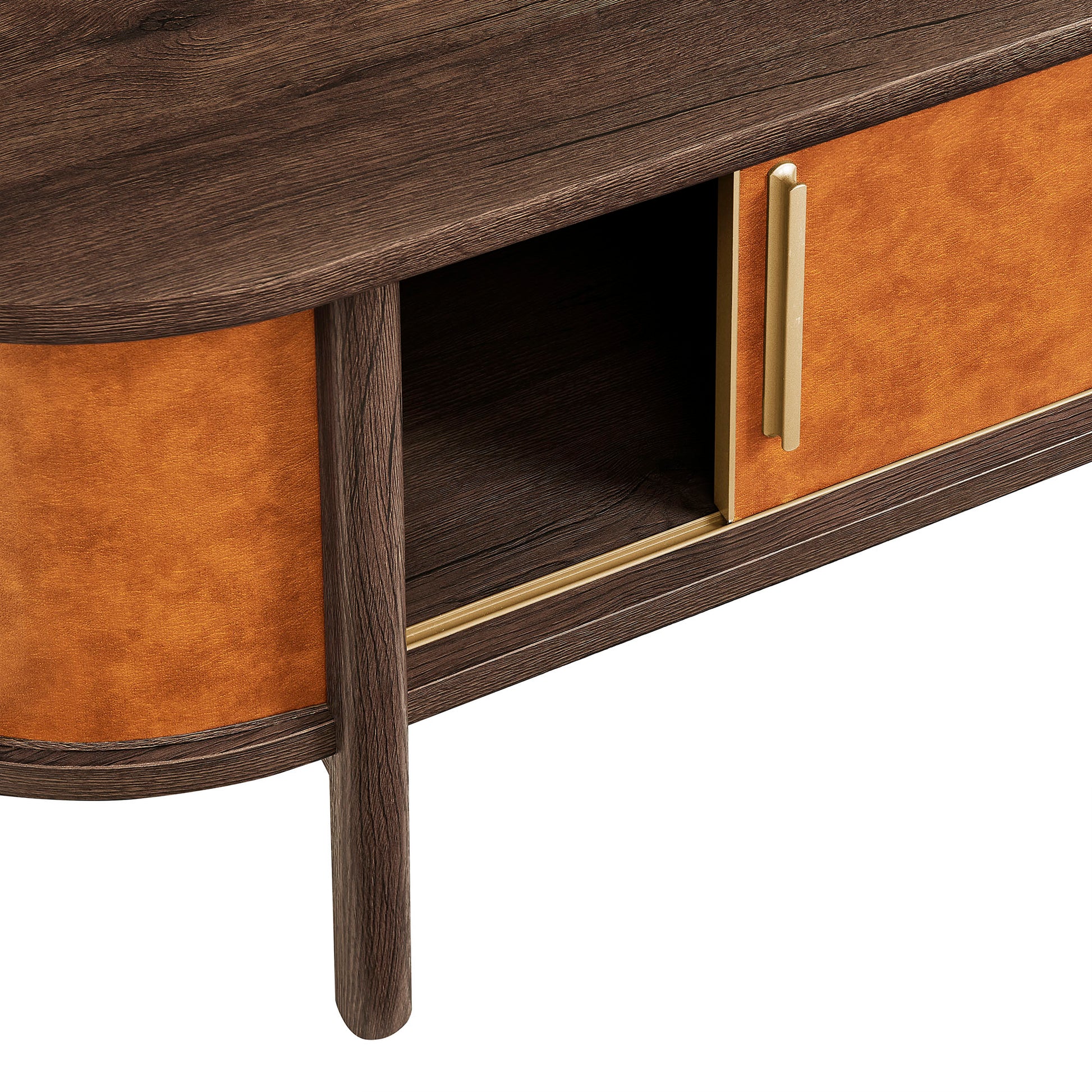 Coralie Curved Vegan Leather Oval Coffee Table by Modway EEI-7371 FredCo