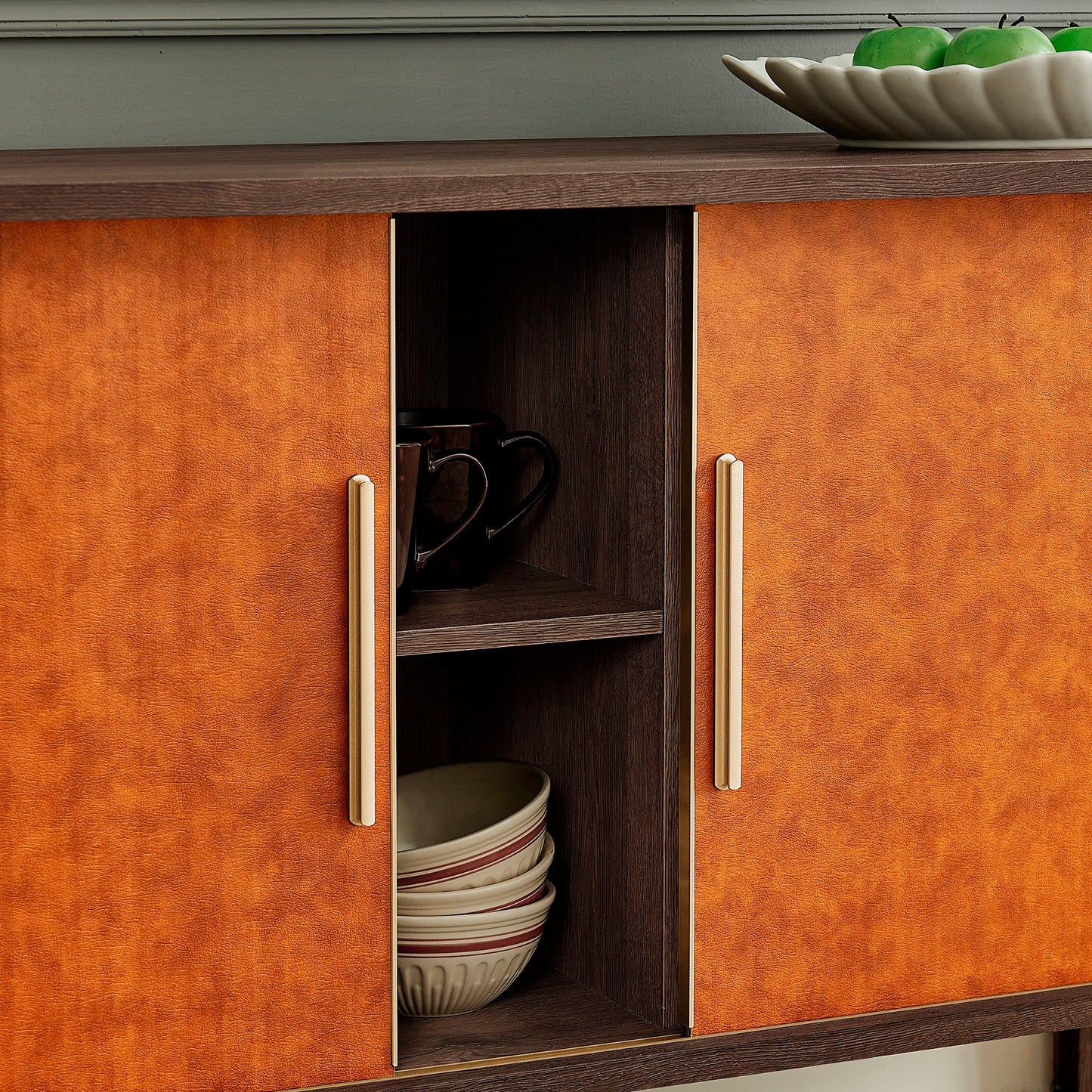Coralie Curved Vegan Leather Oval Sideboard by Modway EEI-7373 FredCo