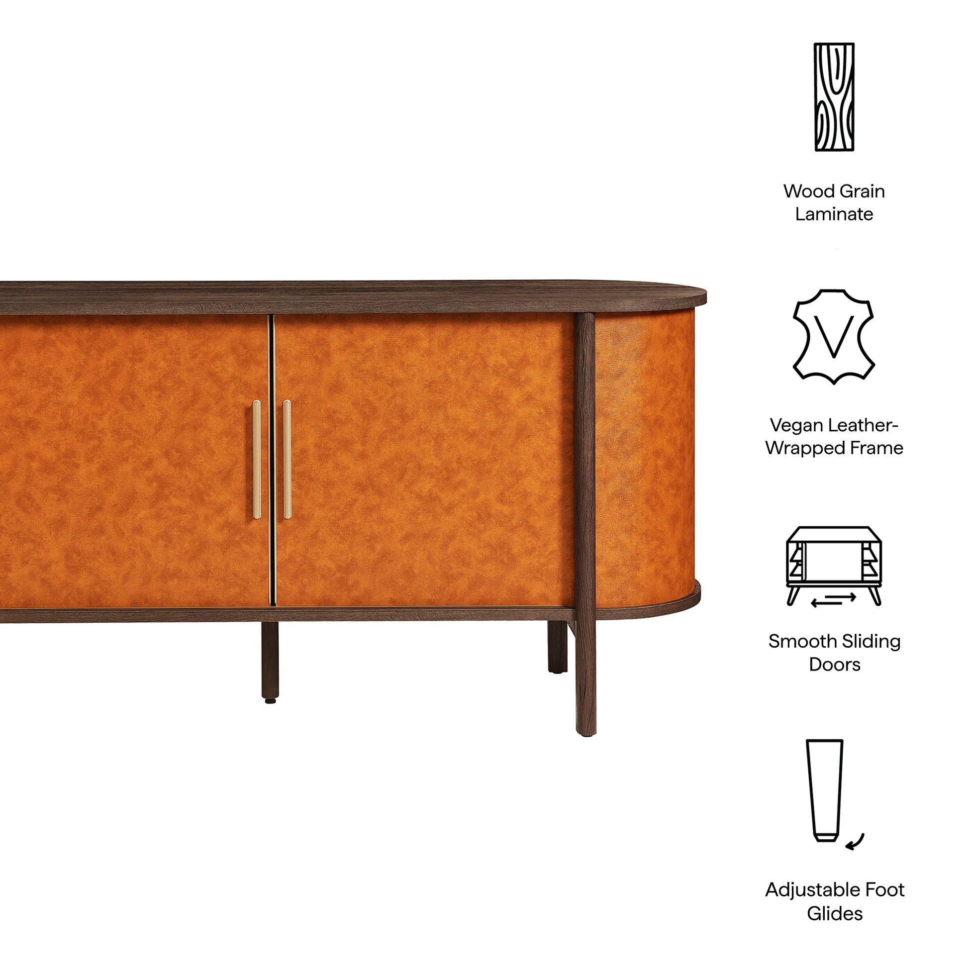 Coralie Curved Vegan Leather Oval Sideboard by Modway EEI-7373 FredCo