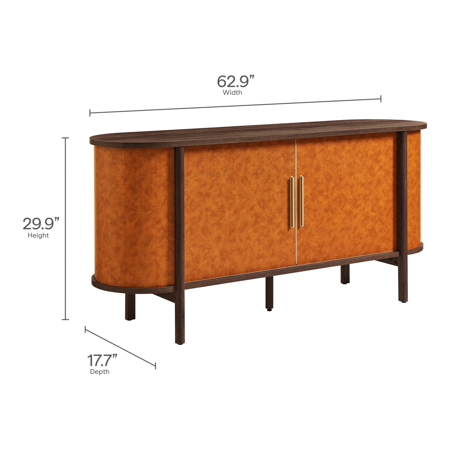 Coralie Curved Vegan Leather Oval Sideboard by Modway EEI-7373 FredCo