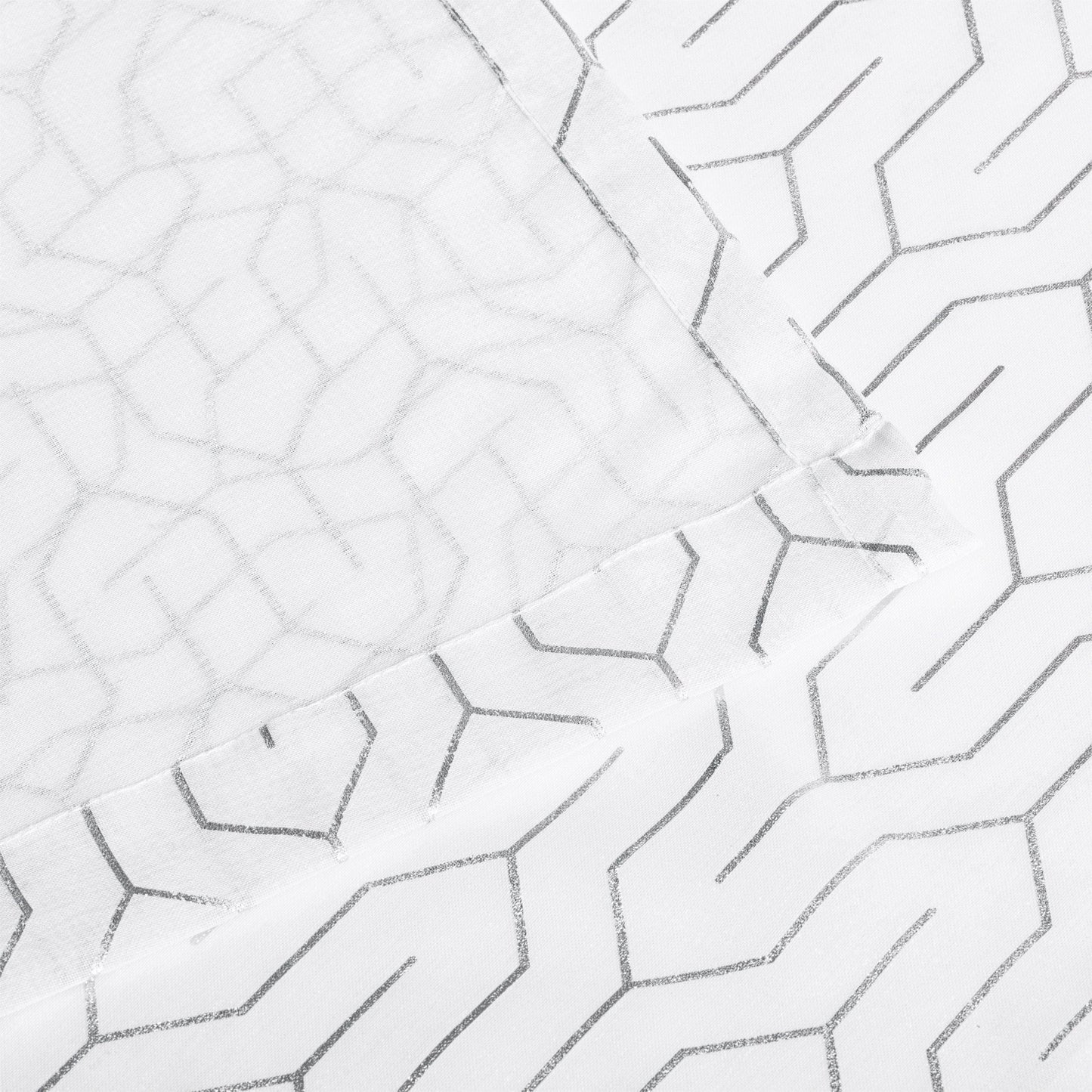 Cormac Diffused Light Shimmering Geometric Sheer Curtain Set FredCo