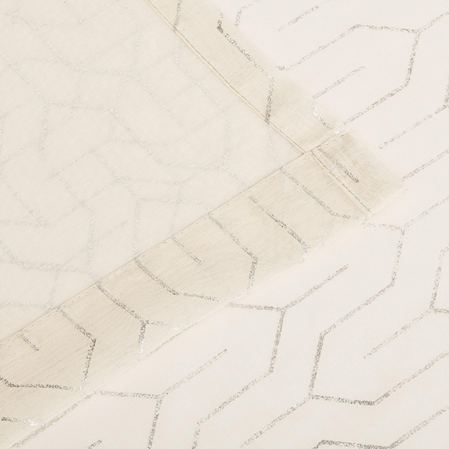 Cormac Diffused Light Shimmering Geometric Sheer Curtain Set FredCo