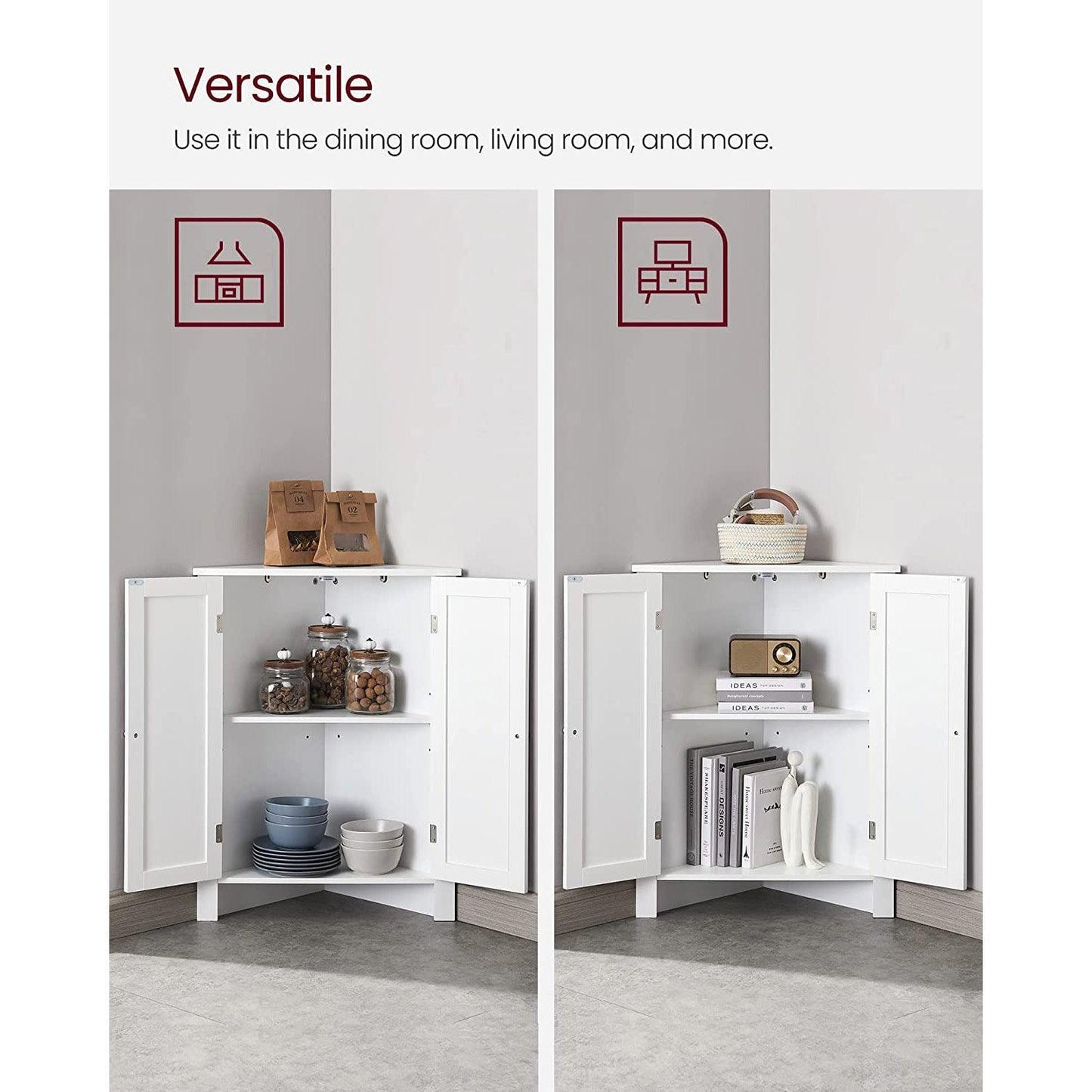 Corner Bathroom Cabinet with Doors FredCo