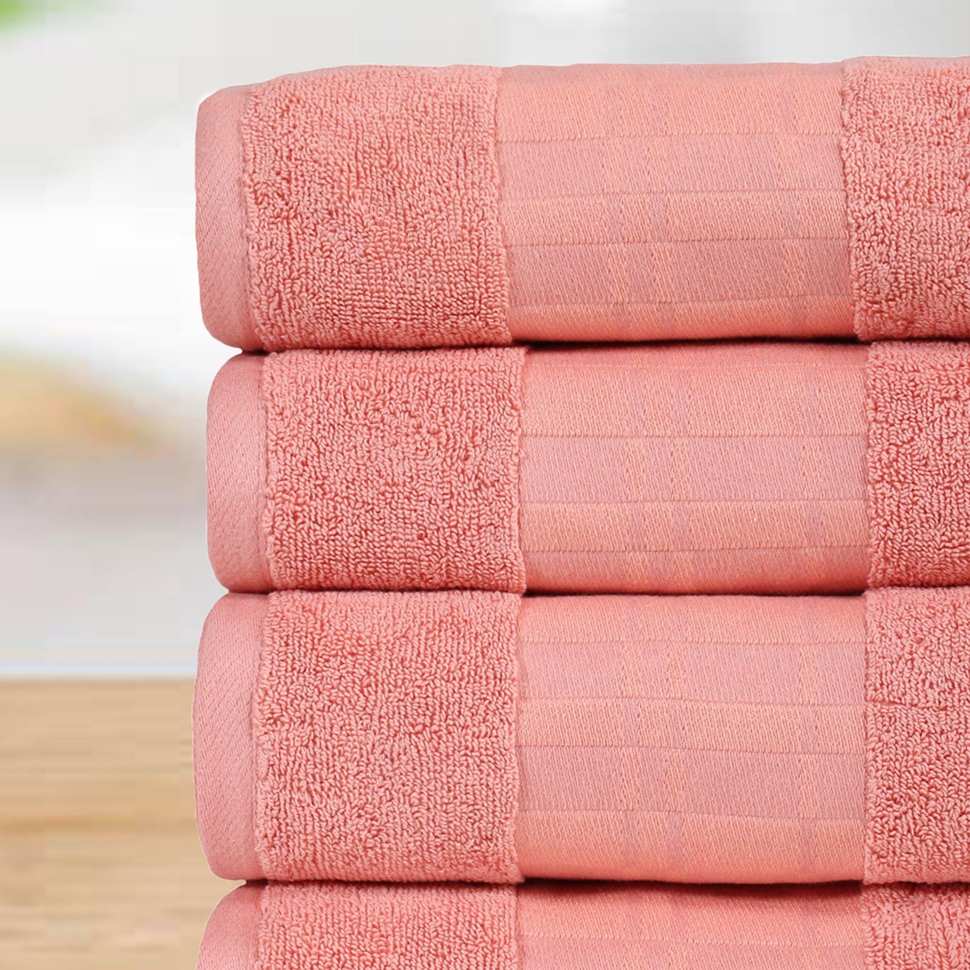 Cotton Absorbent 4-Piece Bath Towel Set 30" x 52" by Superior FredCo