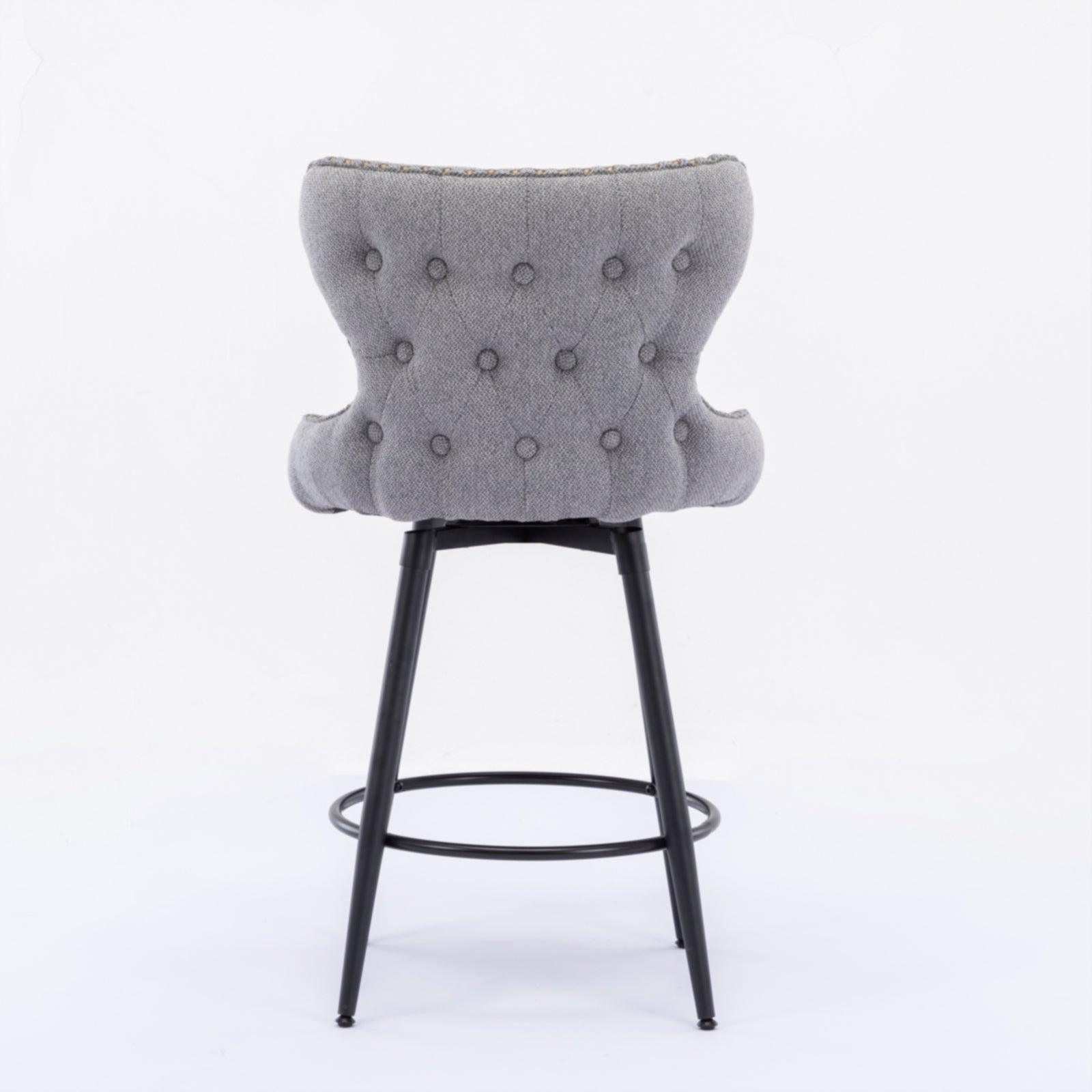 Counter Height 25" Modern Linen Fabric Counter Chairs, Set of 2 FredCo