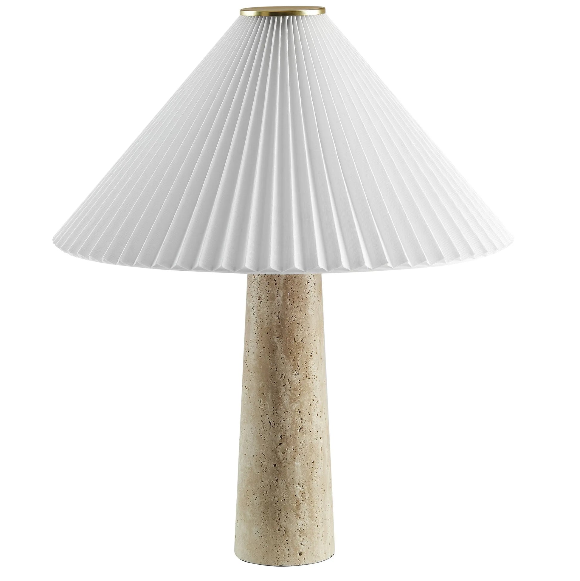 Cove Travertine Table Lamp With Pleated Shade by Modway EEI-7215 FredCo
