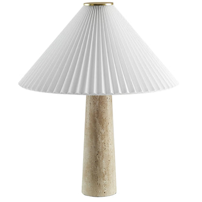 Cove Travertine Table Lamp With Pleated Shade by Modway EEI-7215 FredCo