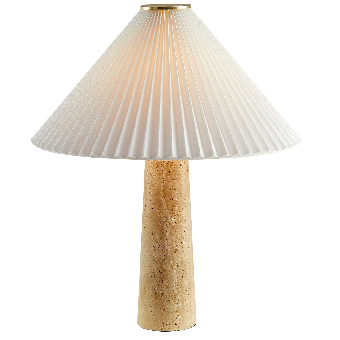 Cove Travertine Table Lamp With Pleated Shade by Modway EEI-7215 FredCo