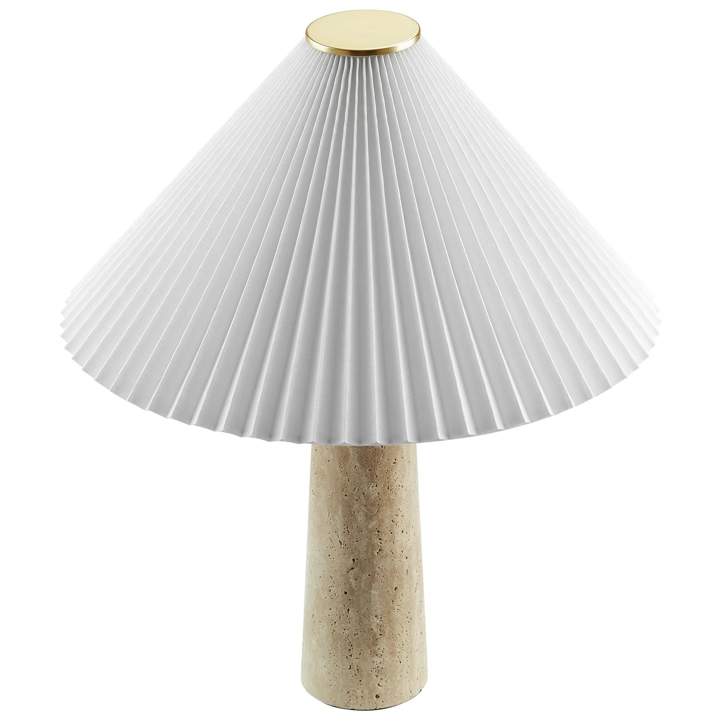 Cove Travertine Table Lamp With Pleated Shade by Modway EEI-7215 FredCo
