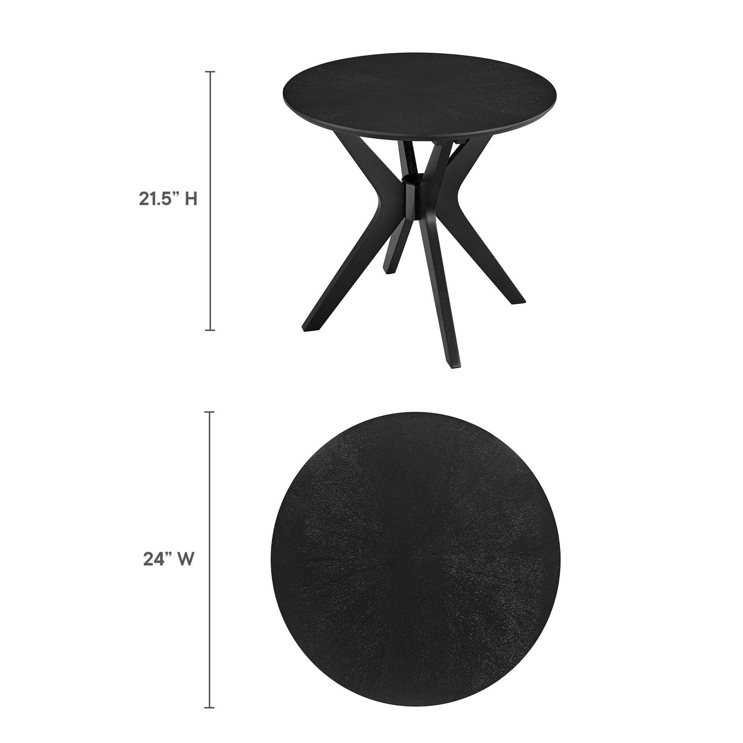 Crossroads 24” Round Wood Side Table by Modway FredCo