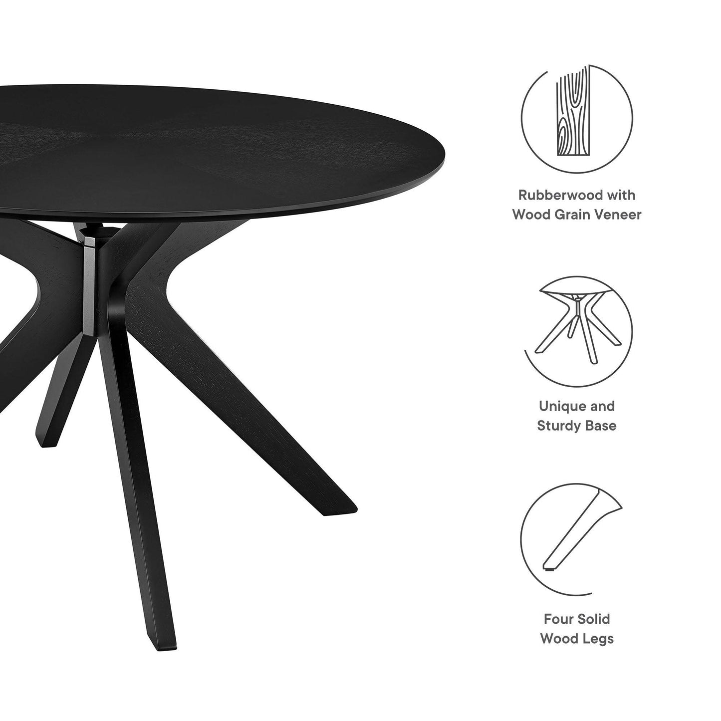 Crossroads 47" Round Wood Dining Table by Modway FredCo