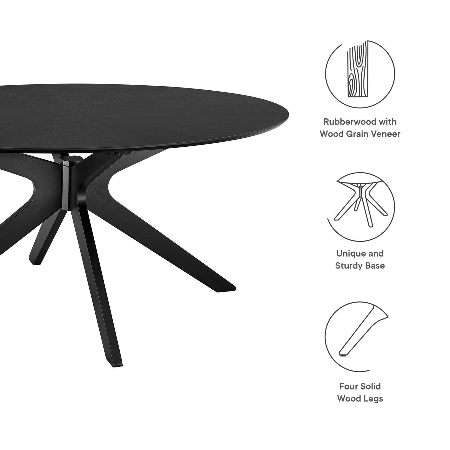 Crossroads 63" Oval Wood Dining Table by Modway FredCo