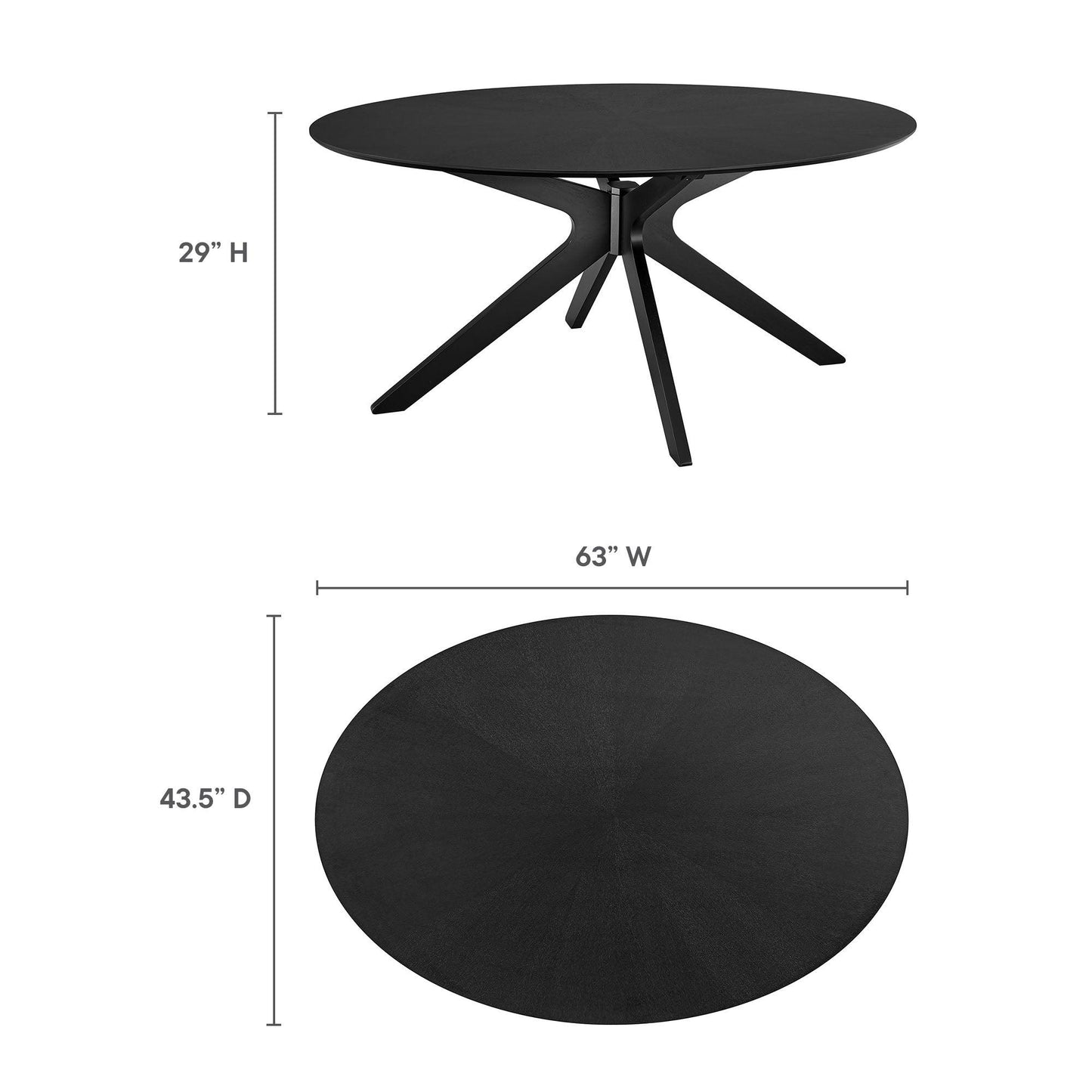 Crossroads 63" Oval Wood Dining Table by Modway FredCo