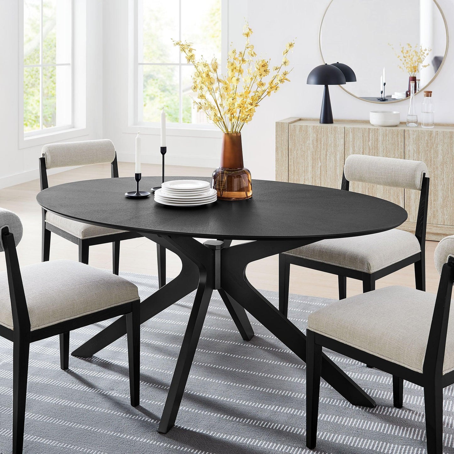 Crossroads 63" Oval Wood Dining Table by Modway FredCo