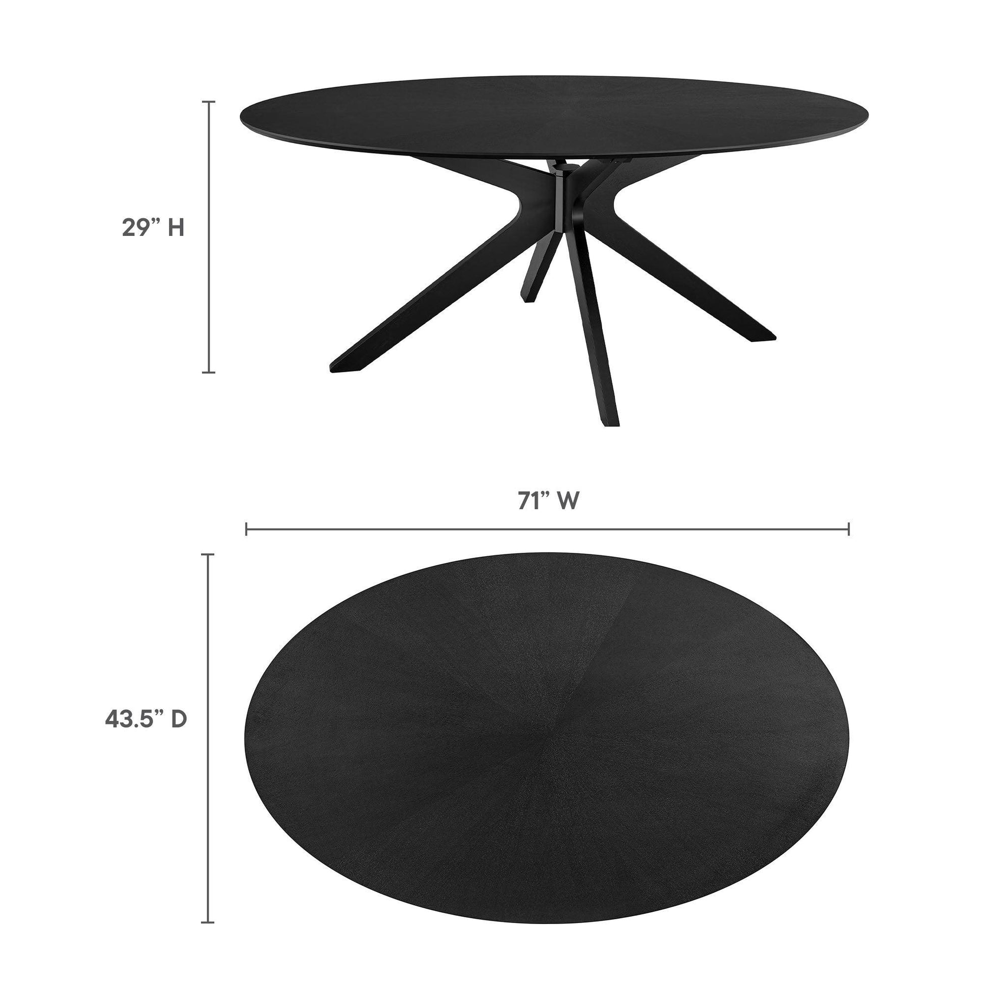 Crossroads 71" Oval Wood Dining Table by Modway FredCo