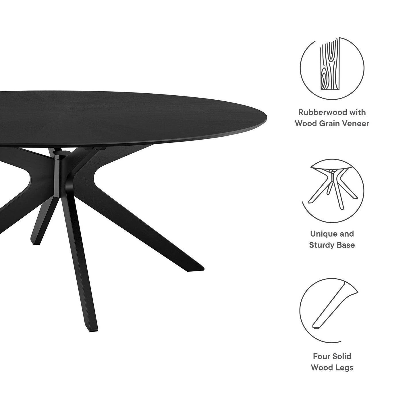 Crossroads 71" Oval Wood Dining Table by Modway FredCo