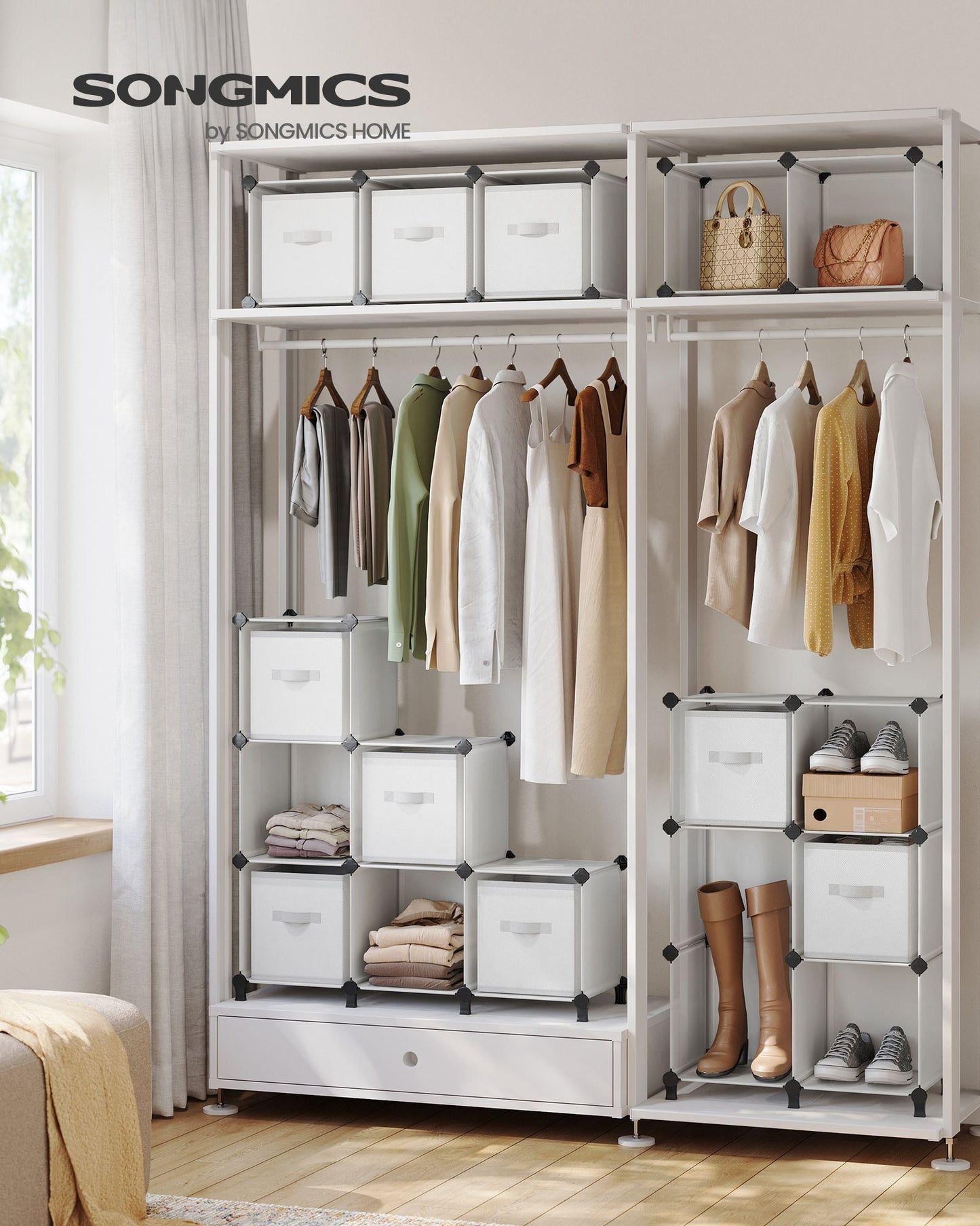 Cube Storage Organizer with 16 Boxes Cloud White FredCo
