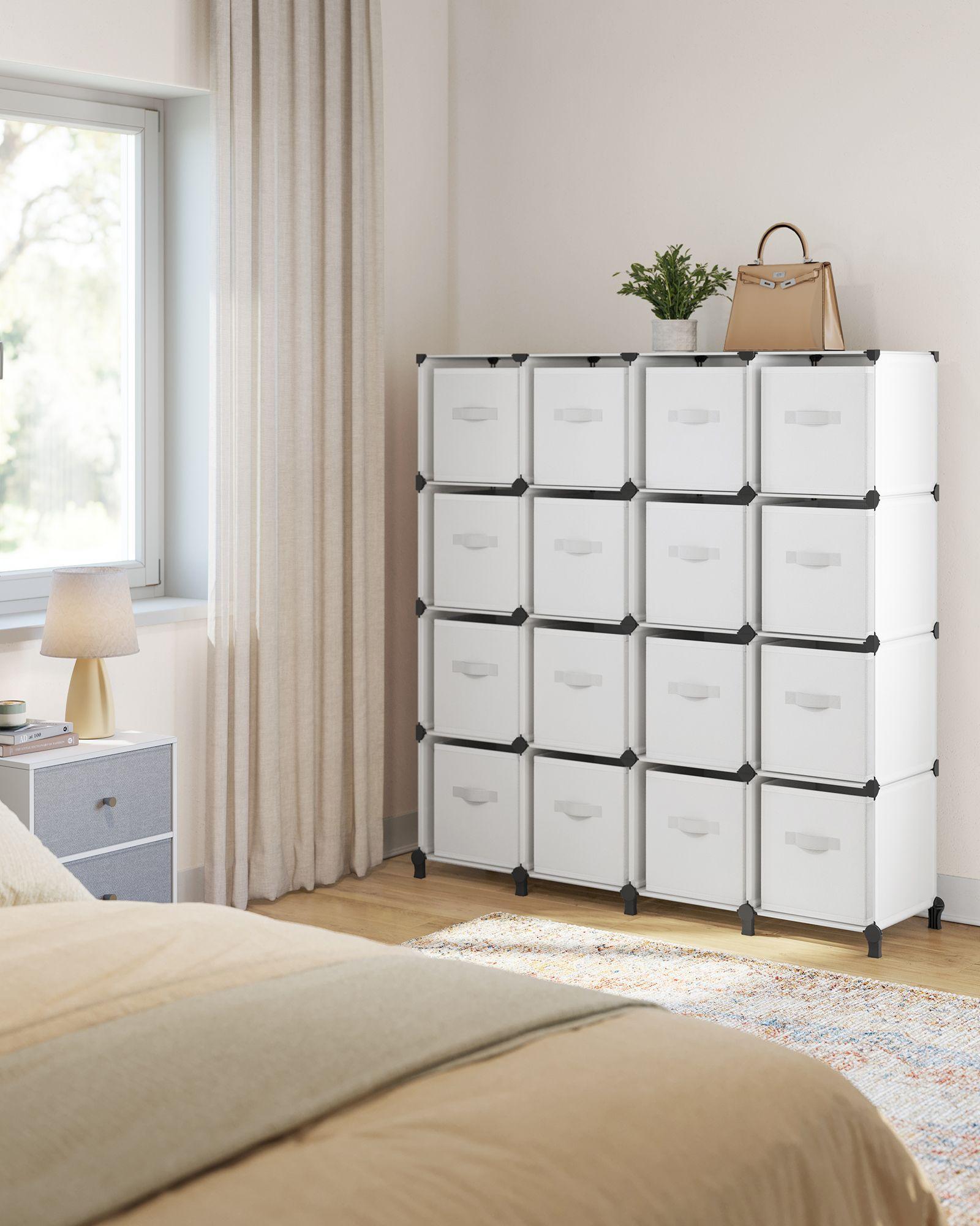 Cube Storage Organizer with 16 Boxes Cloud White FredCo
