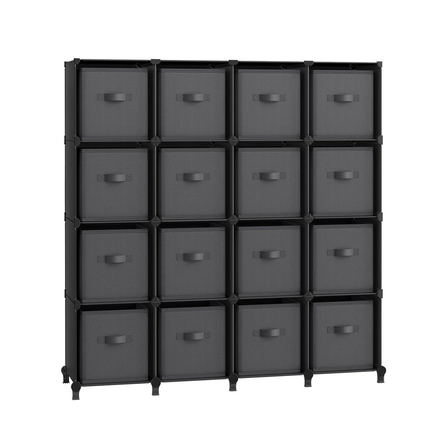 Cube Storage Organizer with 16 Boxes Ink Black and Dove Gray FredCo