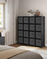 Cube Storage Organizer with 16 Boxes Ink Black and Dove Gray FredCo
