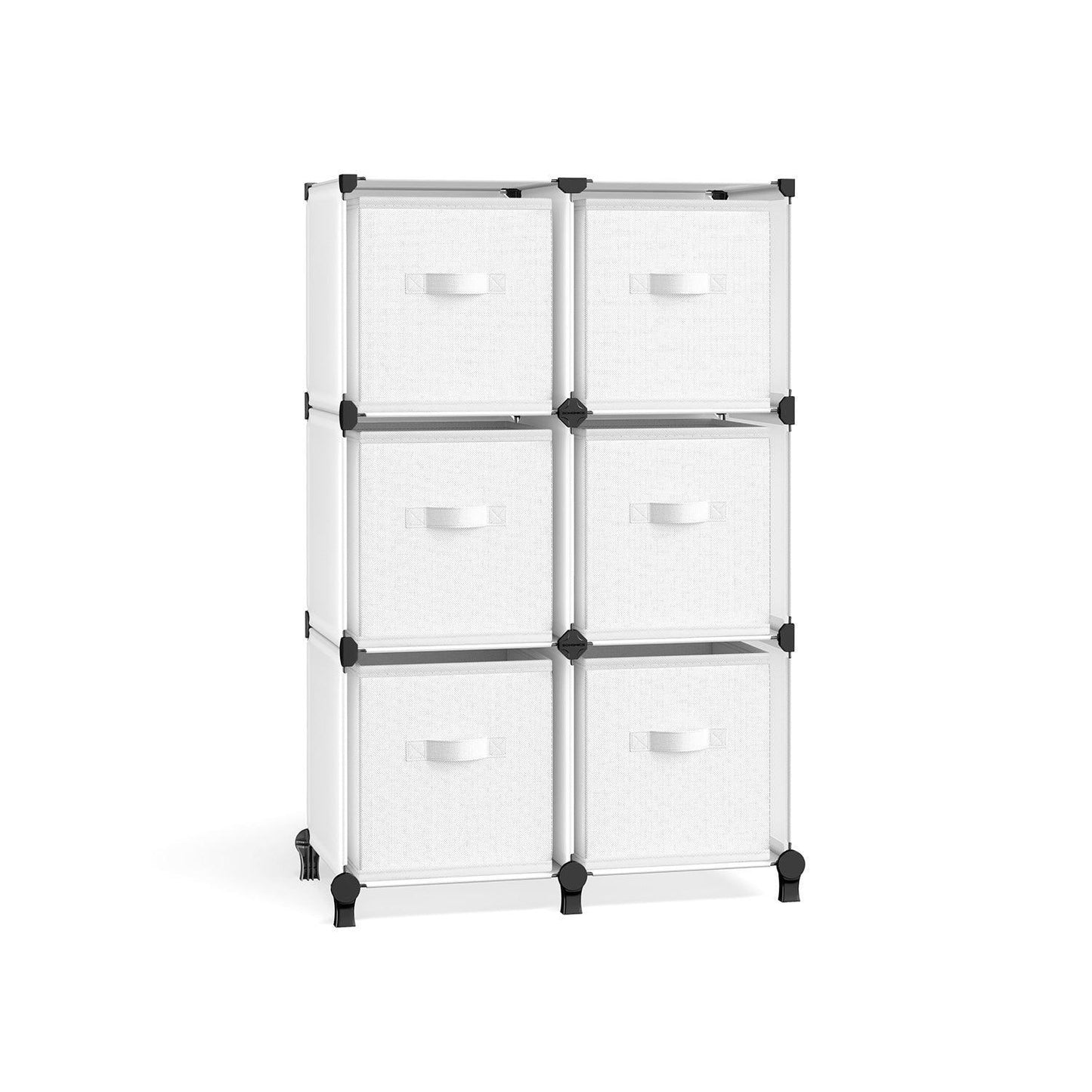 Cube Storage Organizer with 6 Storage Boxes Cloud White FredCo