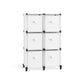 Cube Storage Organizer with 6 Storage Boxes Cloud White FredCo