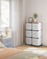 Cube Storage Organizer with 6 Storage Boxes Cloud White FredCo