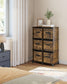 Cube Storage Organizer with 6 Storage Boxes Rustic Brown FredCo