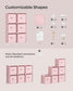 Cube Storage Organizer with 9 Storage Boxes Jelly Pink FredCo